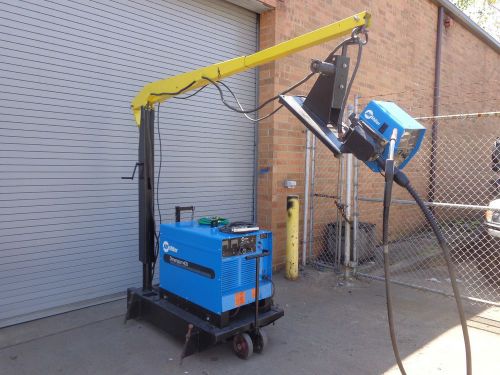 Miller dimension 400 w/ s-64 wire feeder mig &amp; stick welding welder boom setup for sale