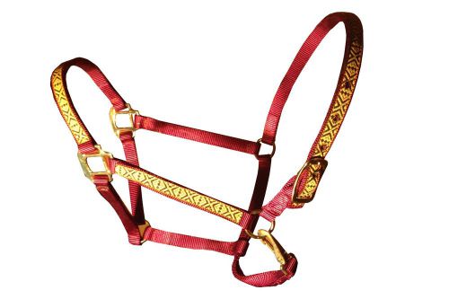 Heavy Duty Halter with Navaho Standard horse Burgundy color