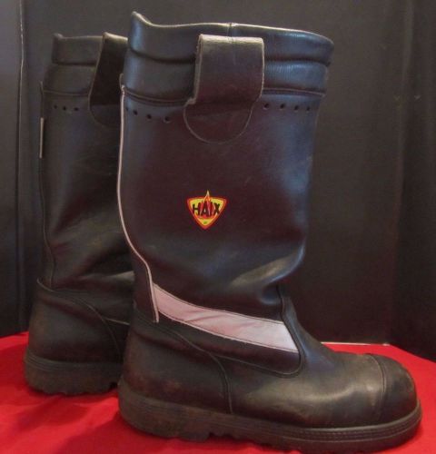 HAIX FIRE HUNTER US  CROSSTECH BLACK LEATHER BOOTS SIZE 9M FIREFIGHTER