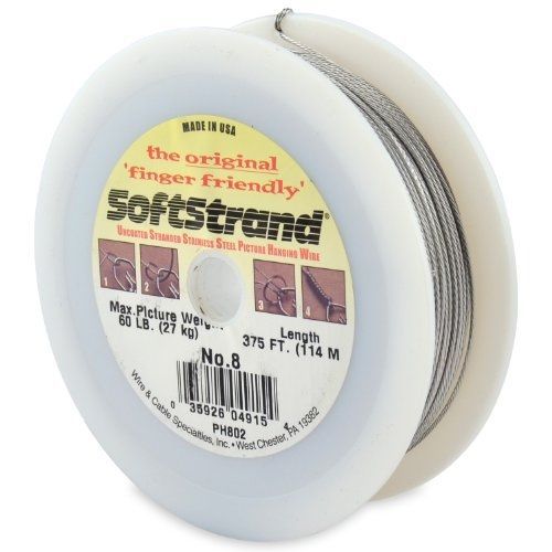 Wire &amp; cable specialties softstrand size 8 - 375-feet picture wire uncoated, for sale