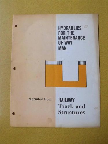 RACINE HYDRAULICS MACHINERY INFO BROCHURE HYDRAULICS FOR THE MAINTENANCE WAY MAN