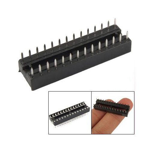 17Pcs x 28 Pin DIP IC Sockets Adaptor Solder Type Socket Black New CT