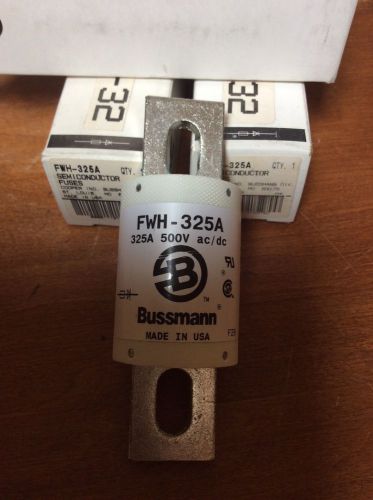 New Bussmann FWH-325A 325 Amp Fuses Semiconductor 500 Volts NIB