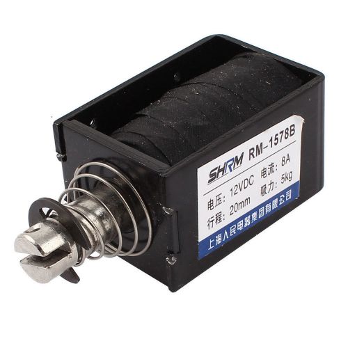 RM-1578B 20mm 5kg Force Open Frame Push Type Solenoid Electromagnet DC 12V 8A