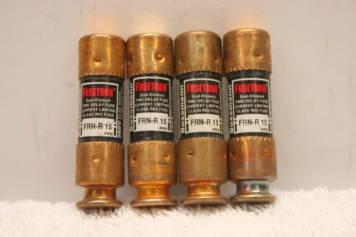 Bussman FRN-R-15 Fusetron Fuse Lot of 4 **NEW** FRNR15 #2