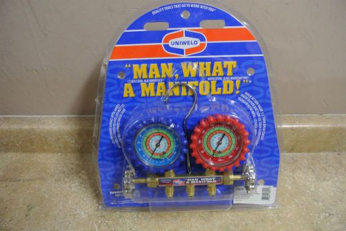 Uniweld QAL5SM 2 Valve Brass Manifold Gauges w/ 5 Foot Magic Hose