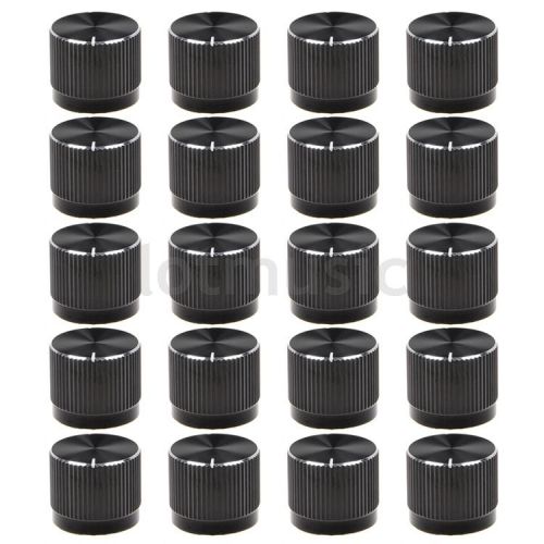 20pcs Black Aluminium Alloy 20x17mm 18T Insert Type Knobs