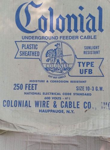 200FT Type UFB, 600 Volts, 10-3  + GROUND, COPPER UNDERGROUND FEEDER CABLE WIRE