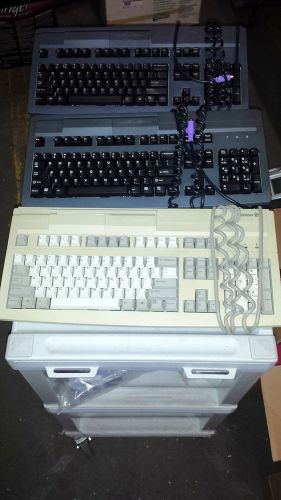 Lot of 3 used cherry my 8000 ps/2 keyboards with cardswipper for sale