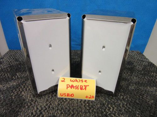 2 WHITE INSERT VERTICAL NAPKIN DISPENSER TABLE RESTAURANT HOLDER DINER CAFETERIA