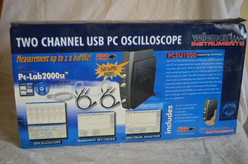 NEW VELLEMAN INSTRUMENTS TWO CHANNEL USB PC OSCILLOSCOPE PCSU1000 +BOX FREE SHIP