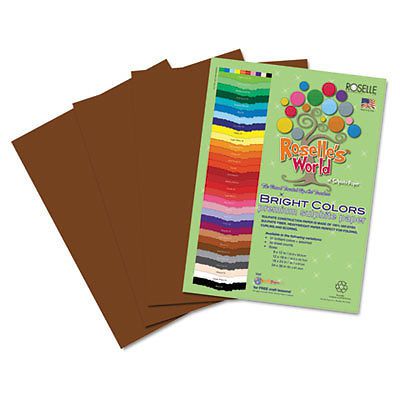 Premium Sulphite Construction Paper, 76 lbs., 9 x 12, Dark Brown, 50/Pack 72401