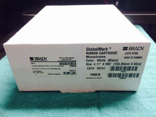 Brady 76741 GlobalMark 200&#039; Length x 4.11&#034; Width, White Ribbon Brand New!