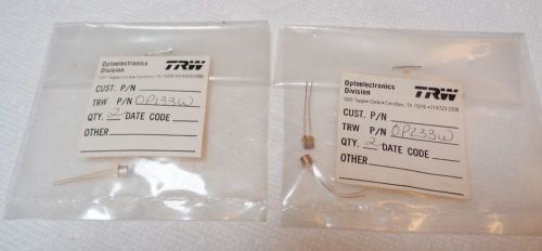 4 Pieces TRW Optron IR LED&#039;s - 2 of Each OP133W &amp; OP233W.  NOS - Gold Plated
