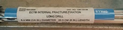 ZIMMER ECT INTERNAL FRACTURE FIXATION DRILL LONG DRILL 1/4 &#039;x 8&#039; CAT#1291-04-06