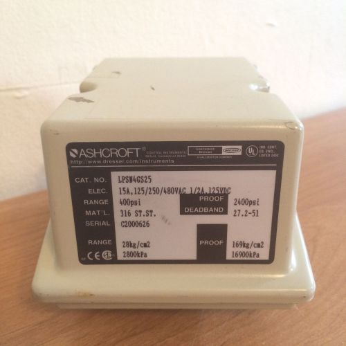 New Ashcroft LPSN4GS25 400psi Pressure Switch