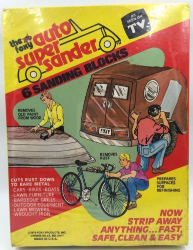 Foxy Auto Super Sander Sanding Blocks Vintage Retro Package 1979 ASTV 70s 80s