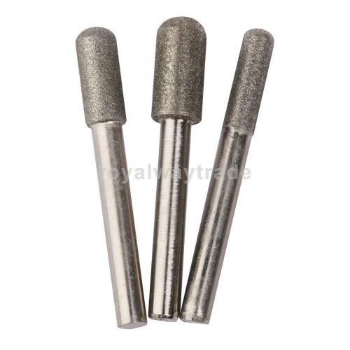 3pcs 6mm shank diamond coated round c-shape grinding burrs bits 6/8/10mm for sale