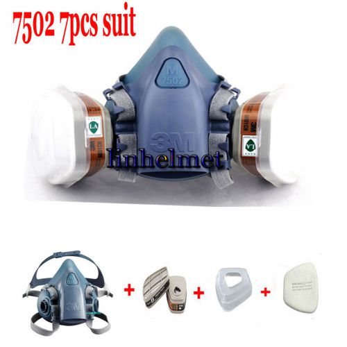 3M 7502 7 In 1  Suite Respirator Painting Spraying Half Face Gas Mask Respirator
