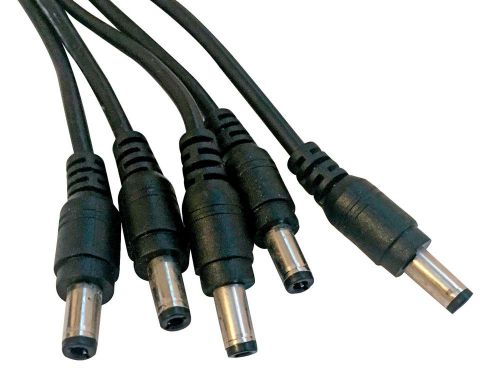 DC Power 12V 5.5mm x 2.5mm Barrel Male Plug Connector Pigtail (5-Pack)