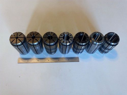 Erickson lot of (7) tg100 collets, 3/16&#034; - 15/16&#034; 100tg, machinist tool holders for sale