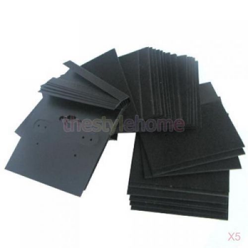 5x 100Pcs Jewelry Earring Stud Holder Black Velvet Display Show Hang Cards