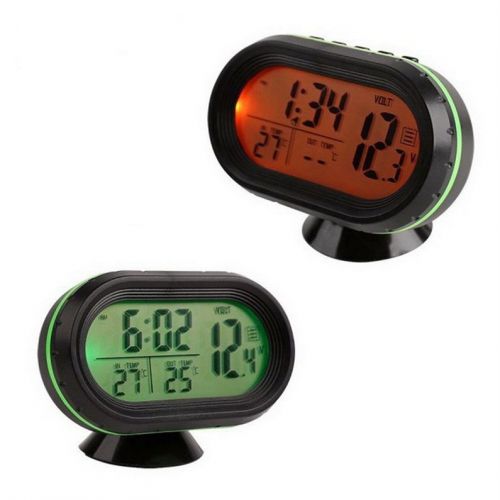 Auto led display thermometer voltmeter monitor noctilucous clock 12v-24v s2 for sale