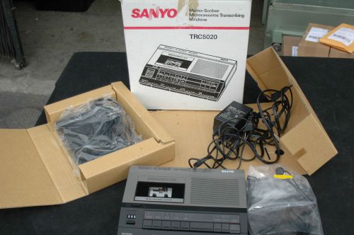 Sanyo trc 5020 memoscriber microcassette transcriber mint mib w/ foot control for sale