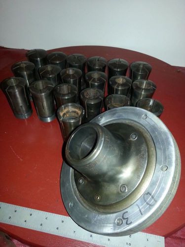 HARDINGE SJOGREN 2 A COLLET CHUCK SPEED CHUCK D1-3&#034; SPINDLE 19 COLLETS