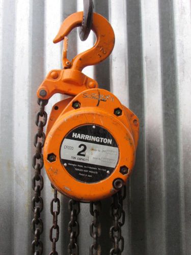 Harrington chain hoist 2 ton 20&#039; lift cf020 for sale