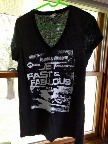 Genuine Miller Welder JET Dragster Ladies V neck Tshirt XL