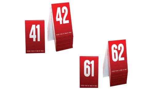 Plastic Table Numbers 41-80 Red w/white number, Tent style, Free shipping