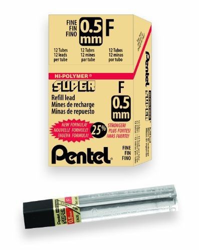 Pentel refill super hi-polymer lead, 0.5mm, fine, 144 pieces of lead (c505-f) for sale