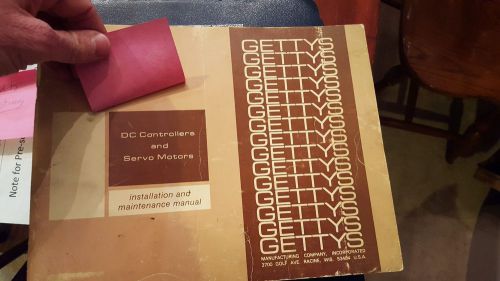 Gettys DC Controllers &amp; Servo Motors Milling Machine Maintenance Manual