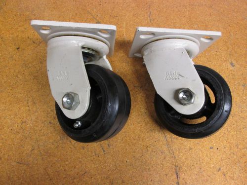 Glide maxx 02276624 4&#034; diameter x 2&#034; wide wheel hard rubber casters (lot of 2) for sale