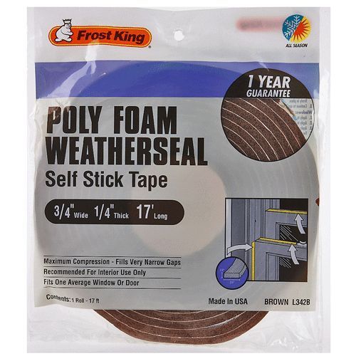 FOAM TAPE,VINYL 3/4X1/4X17&#039; BR