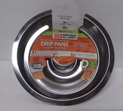 Range Kleen 10562x Chrome Hinged Stove Replacement Drip Pans Bowls Burner