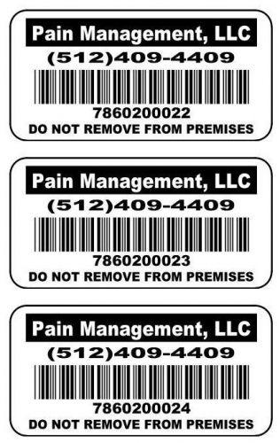100 Polyester Medical ID or Barcode Custom Asset Tracking Labels 2 x 1 stickers