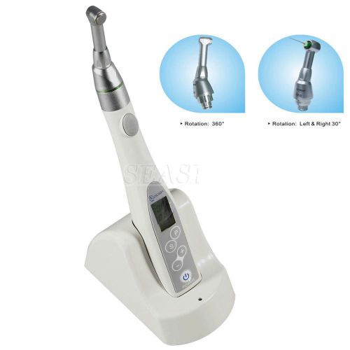 Dental Cordless Endo Motor Handpiece 16:1 Reduction Angle Head Auto-reverse