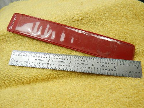 No.C604R 6&#034; LS Starrett tempered Steel Ruler 8,16,32,&amp; 64ths Athol Mass.