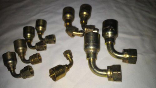 (9) Parker Hydraulic Hose Fittings 1B243 90%