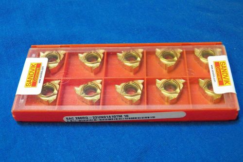 10 new sandvik coromant threading inserts - 266rg-22un01a070m   1020 grade for sale