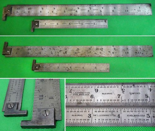 2 Starrett Hook Rule № 303 &amp; 600 Machinist Gunsmith Toolmaker Tools Rulers Lot