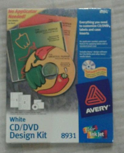 Avery ink jet 8931 matte white cd/dvd labeling kit 30 disc labels - new for sale