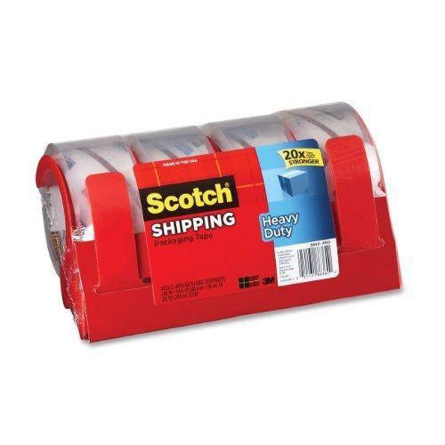 Scotch Heavy Duty Shipping Packaging Tape with Refillable Dispensers, 1.88 in x