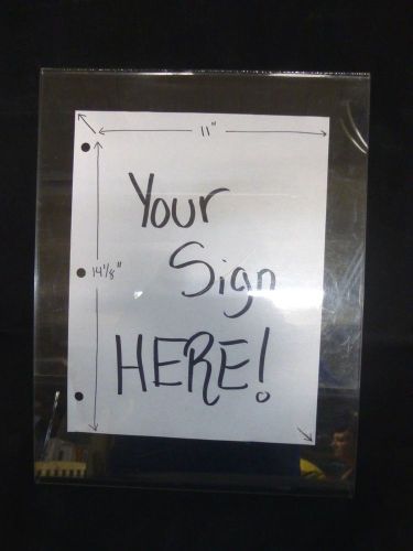 USED Clear Slanted Acrylic 11 x 14 (11 x14-1/8) Sign Flyer Menu Holder Display