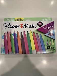 Paper Mate Flair Felt Tip Pens, Assorted Colors &amp; Sizes 12ct Limited Edition