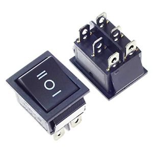 2Pcs DPDT 6 Pins 3 Position ON/Off/ON Black Rocker Toggle Switch for Car and AC