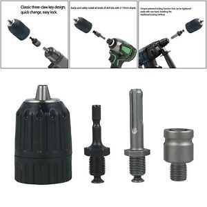 3-Jaw Chuck SDS Plus Square Connector Socket Converter for Hammer Drill
