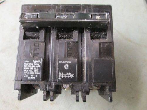 SIEMENS 60 AMP 3 POLE CIRCUIT BREAKER B360  (USED)